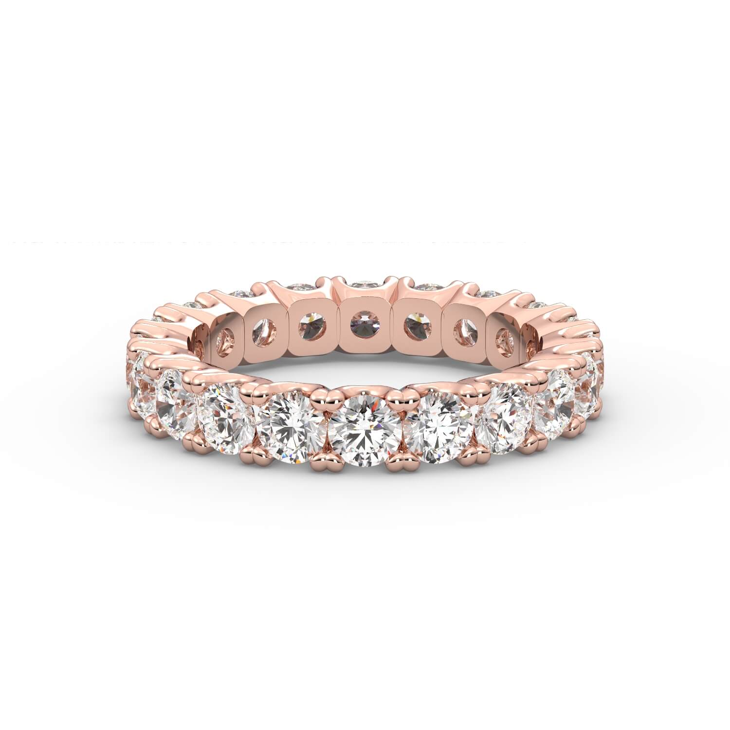 טבעת אינטרנטי עגולות זהב 14K זהב אדום