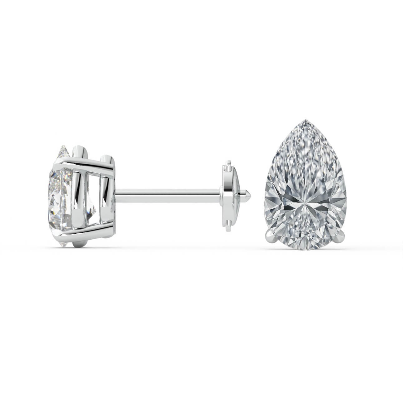 עגילי טיפה זהב לבן